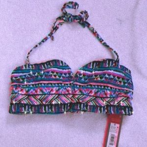 NWT Patterned Bikini Top